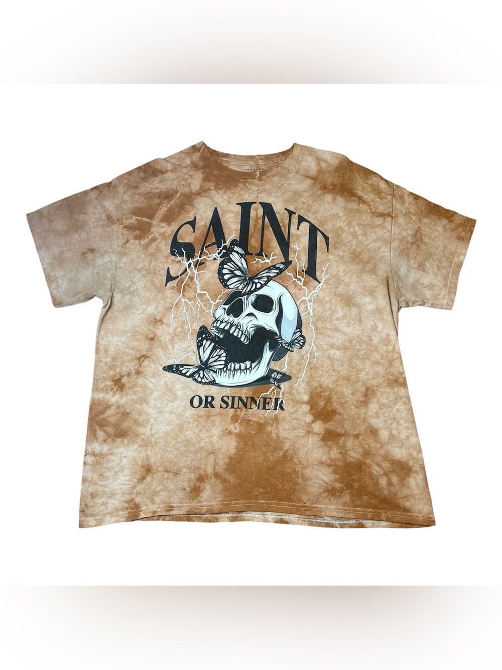 Popular Poison Women’s Saint Or Sinner Skull Graphic T-shirt Size XL